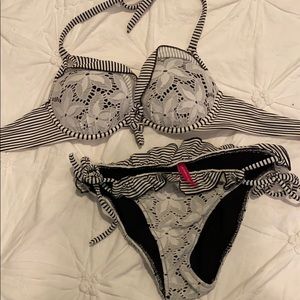 Black and White Victoria Secret Bathing Suit